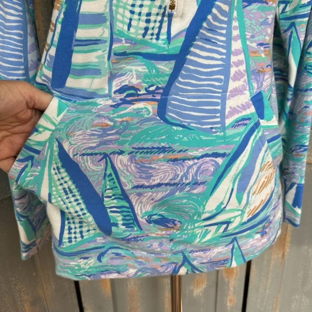 Lilly Pulitzer UPF 50+ Skipper Popover Aboat Time Sz XS - Picture 7 of 16